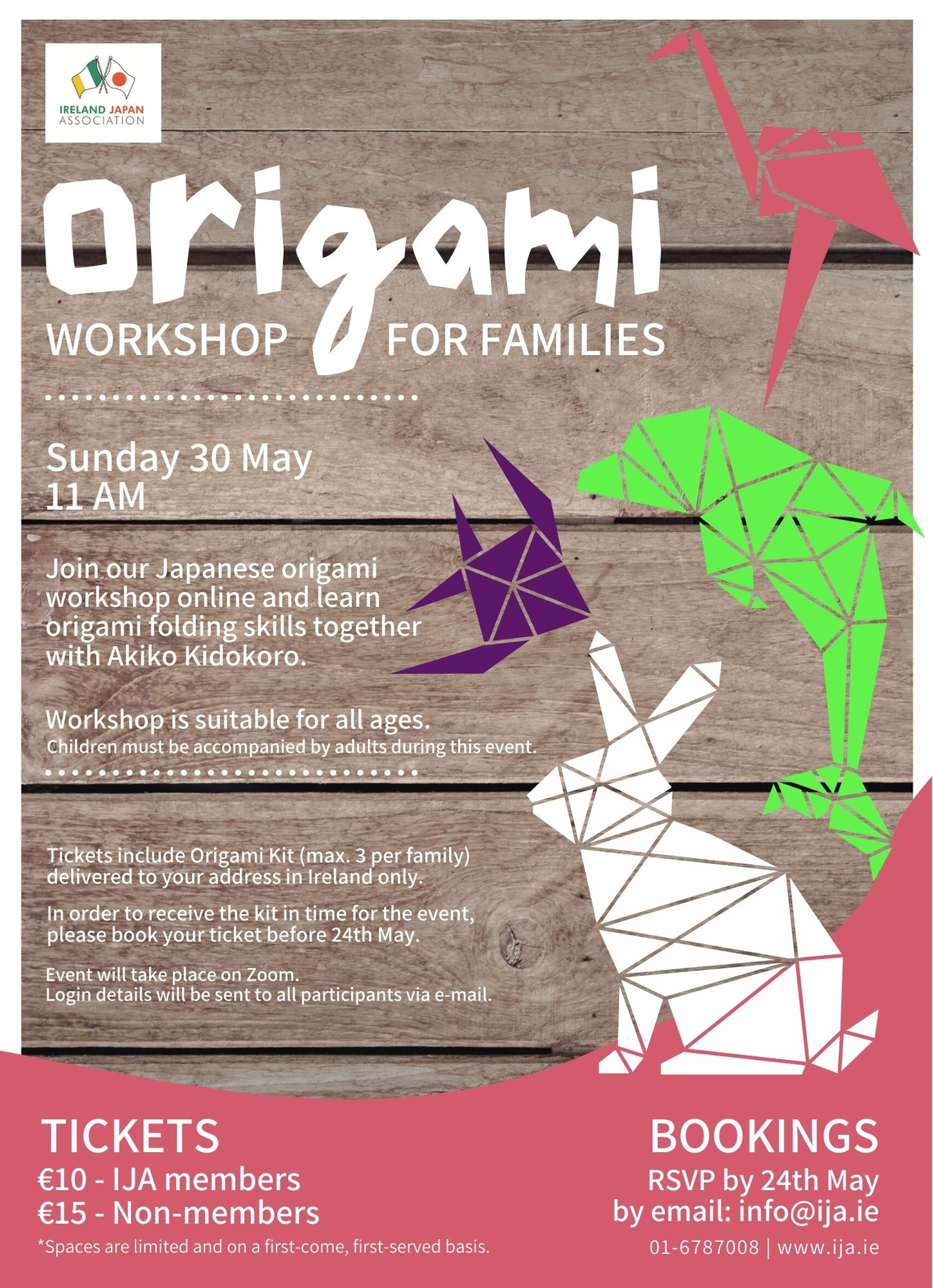 Origami workshop for families | Online – Ireland Japan Association